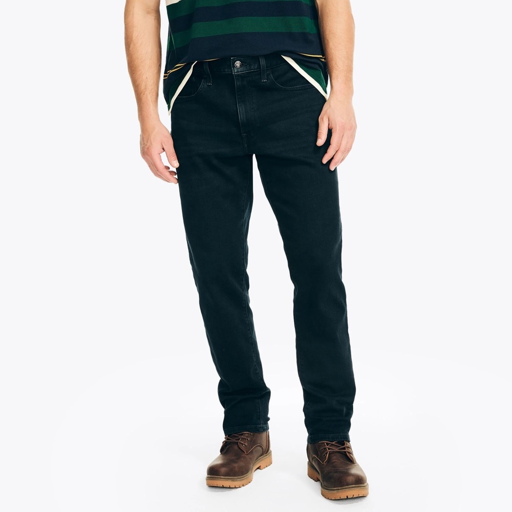 Nautica Straight Fit Cotton Stretch Straight Leg Black Denim Jeans 36x30 NWT